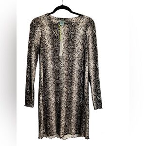 Good Luck Gem | Snake Print Long Sleeve Ribbed Dress NWT Size Small